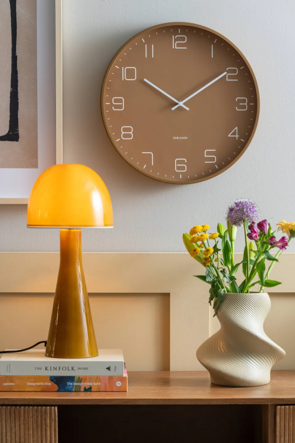 Karlsson Lofty wandklok mokkabruin, foto 6