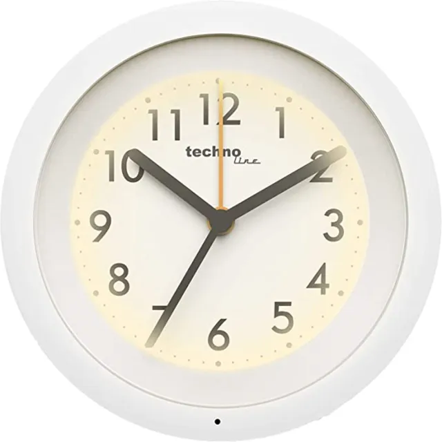 Technoline Modell X - Analoog - Wekker - Alarm - Snooze - Achtergrondverlichting - Wit - Zwart - Oranje - 104 x 105 x 37mm