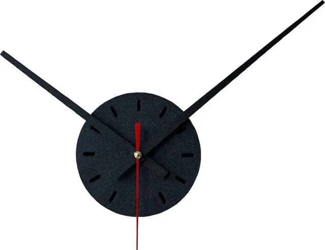 Home 3D Wandklok Zwart – Ø35cm – Wandklok modern – Gemaakt met 3D-printtechnologie – Keukenklok – Wandklokken – Stil uurwerk