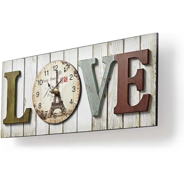 Nedis CLWA001WDL40 Houtstijl Wandklok In Lijst Model 'love' Houtlook