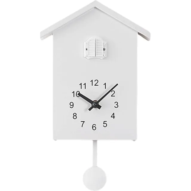 Lexium Store Lexium Koekoeksklok Modern - Minimalistische Koekoeksklok - Koekoek - Cuckoo Clock - Wandklok Wit