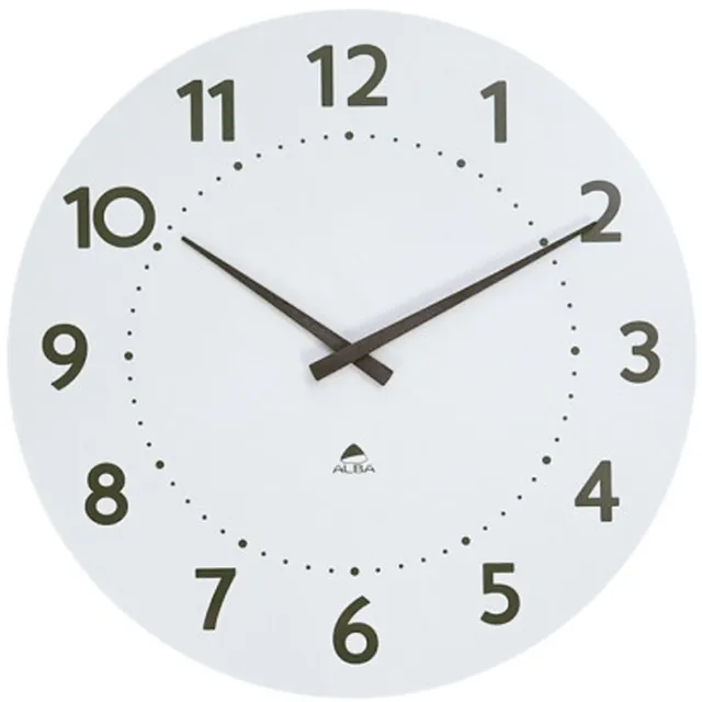 Alba wandklok hout HORMILENA 55 kwartsuurwerk wit 55cm
