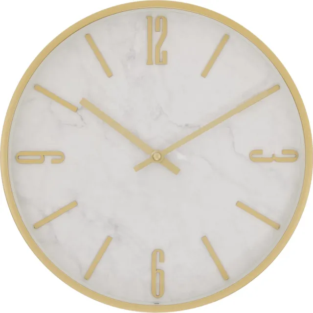 Atmosphera Nathalie Klok met marmerlook - Glas/PP - Ø30cm - Goud