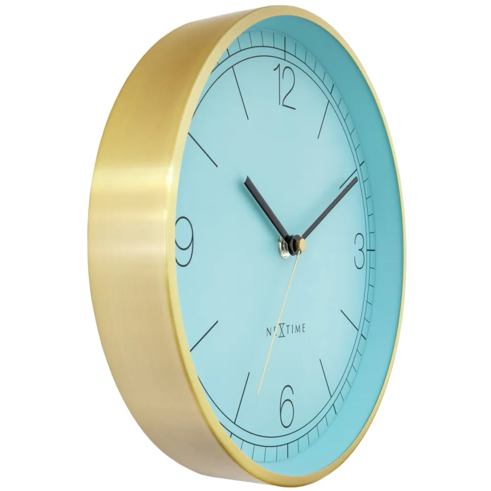 NeXtime Clocks NeXtime Bolero wandklok 25 cm in 4 kleuren - Turquoise