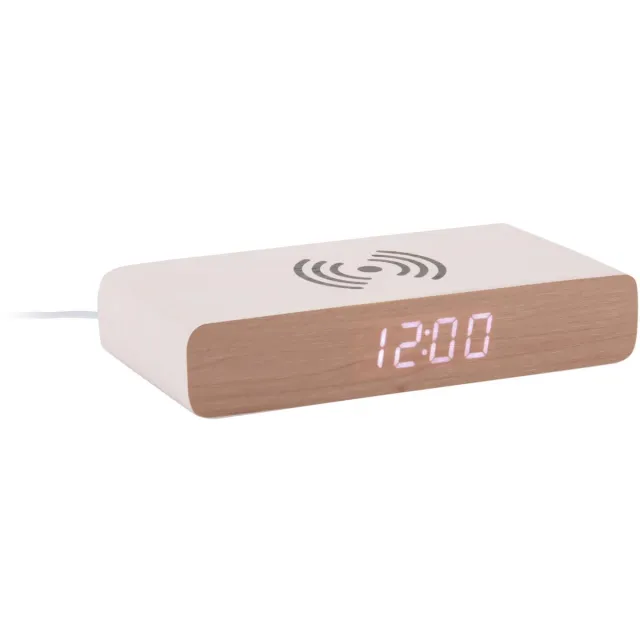 Karlsson Wekker Retro Flat Led - Mat wit - 16.1x7.6x3cm - Scandinavisch - Wekker voor slaapkamer - Wekkers