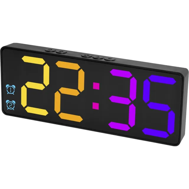 Nuvance Digitale Wekker - Digitale Klok - Wekkers voor Kinderen & Volwassenen - Reiswekker - Slaapkamer - Led Wekkers Digitaal - Zwart Kleur