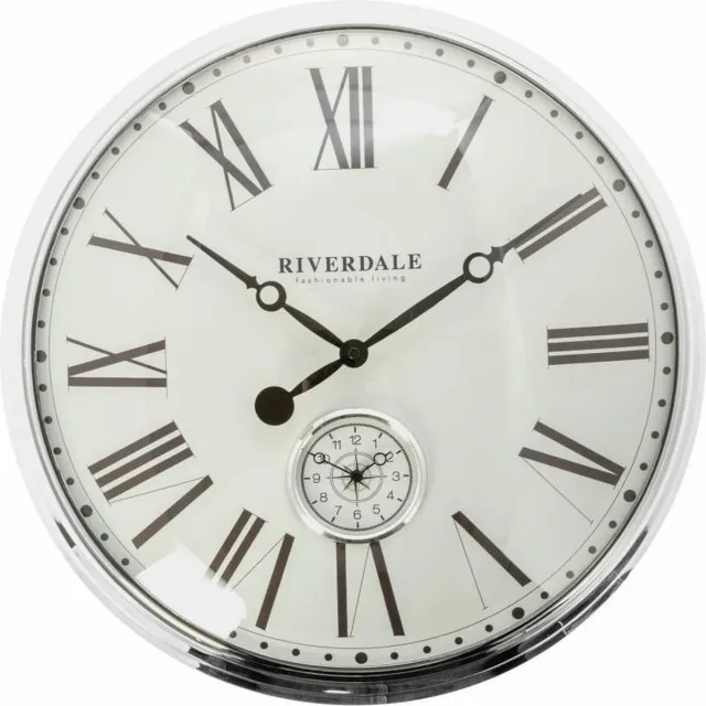 Riverdale Wandklok London zilver 50 cm