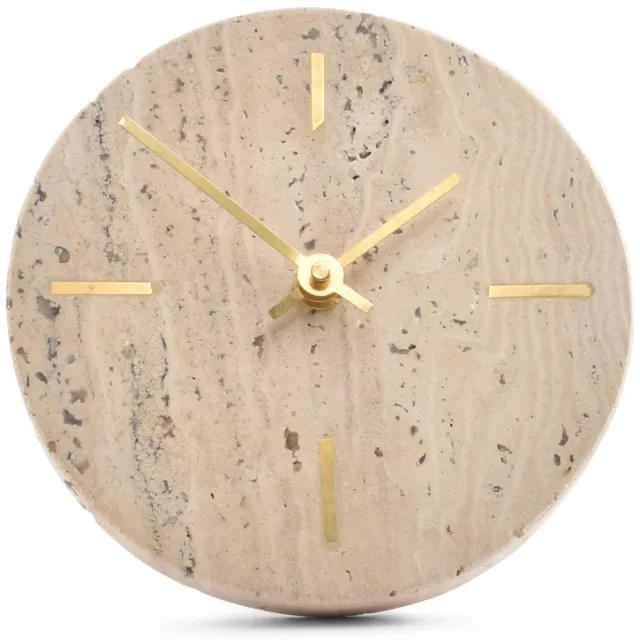 SP Collection travertijn tafelklok beige