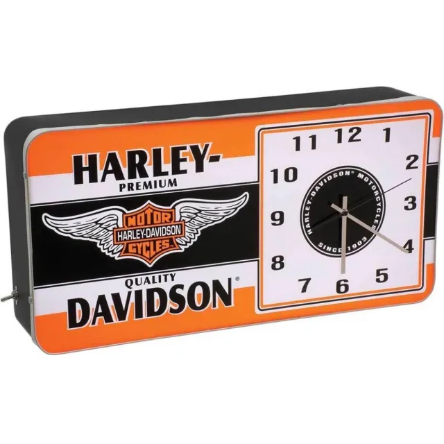 Harley-Davidson Winged Logo LED Reklame Klok - 220V Oranje