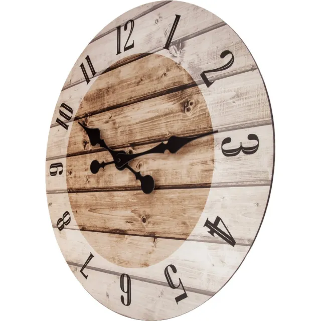 NeXtime Wall clock-55 cm-Wood-Brown-'Nadir' Bruin