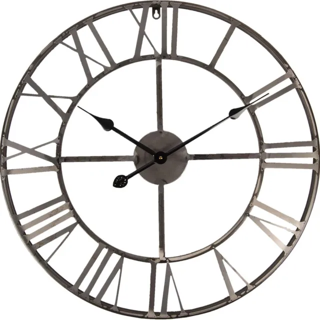 Clayre & Eef Wandklok | Ø 60*4 cm / 1*AA | Zilverkleurig | Metaal | Clayre & Eef | 5KL0138G