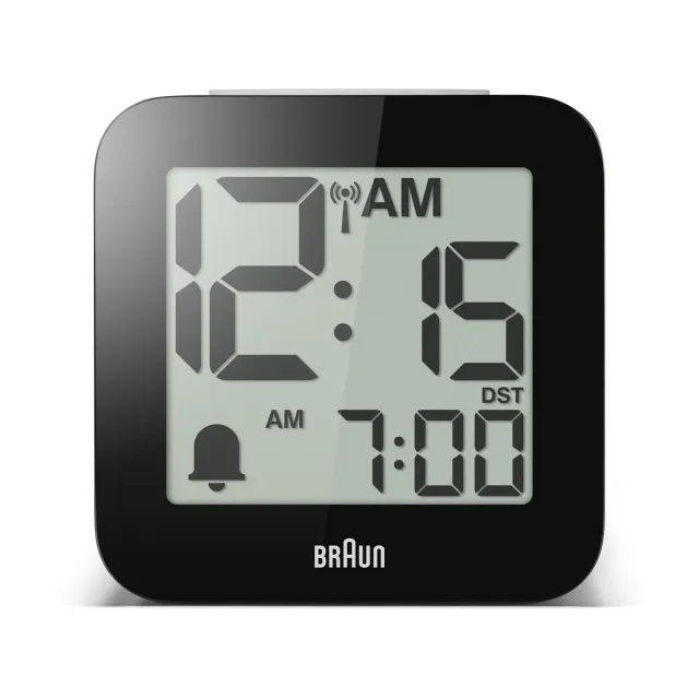 Braun BC25WP-DCF - Wekker - Digitaal - Sprekende klok - Afgerond vierkant - Radiogestuurde tijdsaanduiding - Alarm - Snooze - Crescendo - LCD-Scherm - Licht - Wit - Zwart Black;White