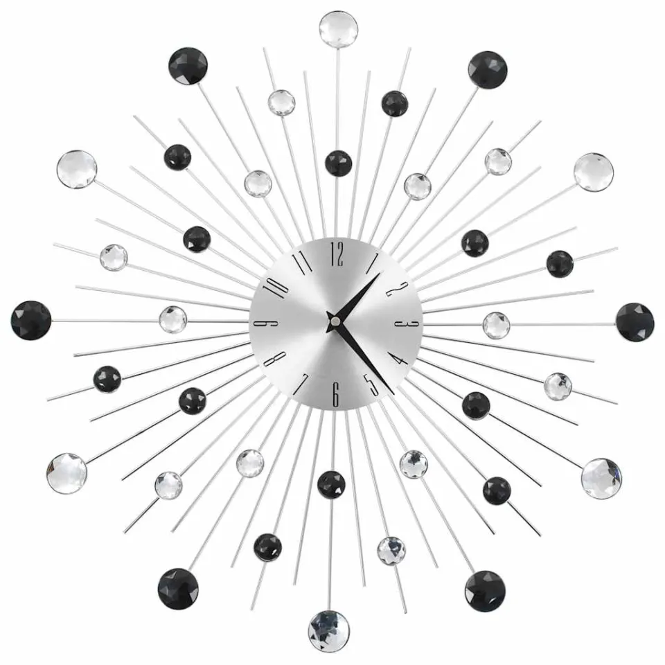 vidaXL Wandklok met quartz-mechanisme 50 cm modern ontwerp zilver, foto 3