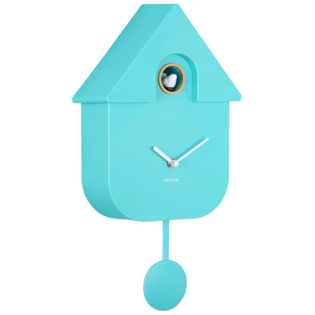 Karlsson Wandklok Modern Cuckoo - Turquoise - 8.5x21.5x41cm - Wandklok Scandinavisch