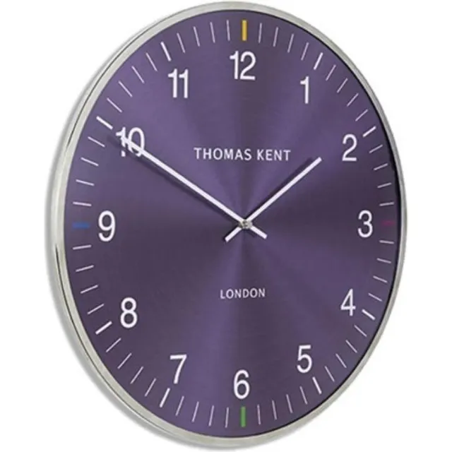 Thomas Kent Wandklok rond Oyster S - 40cm - Paars met zilver
