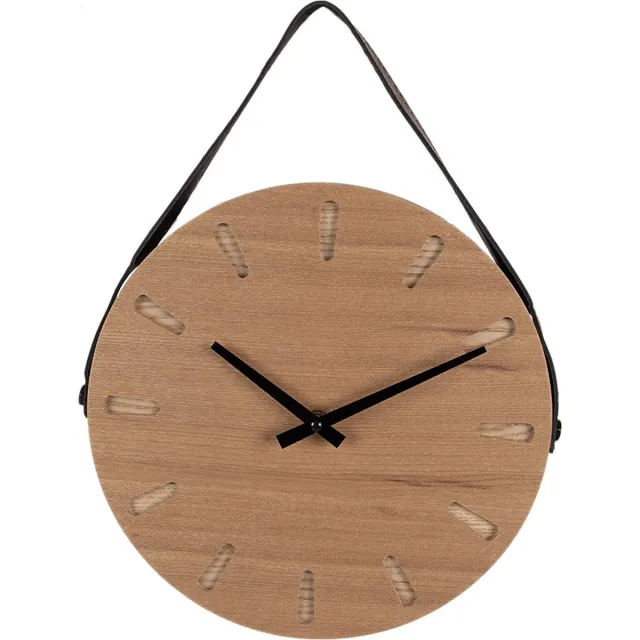 Clayre & Eef Wandklok Ø 30 cm Bruin MDF