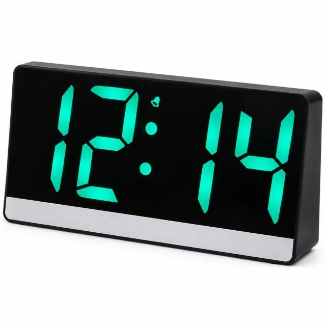 SWGOTA Digitale LED-spiegelklok met alarm en temperatuurweergave - 165 × 82 × 30 mm - Enkelzijdig display Zwart