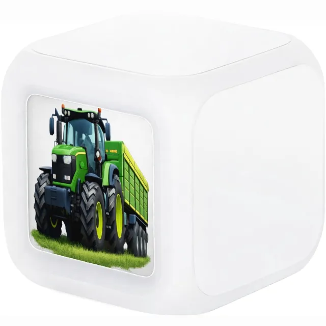 Mr Cadeautjes Digitale wekker - design Een krachtig werkvoertuig in een andere natuurlijke setting | cadeau Wit