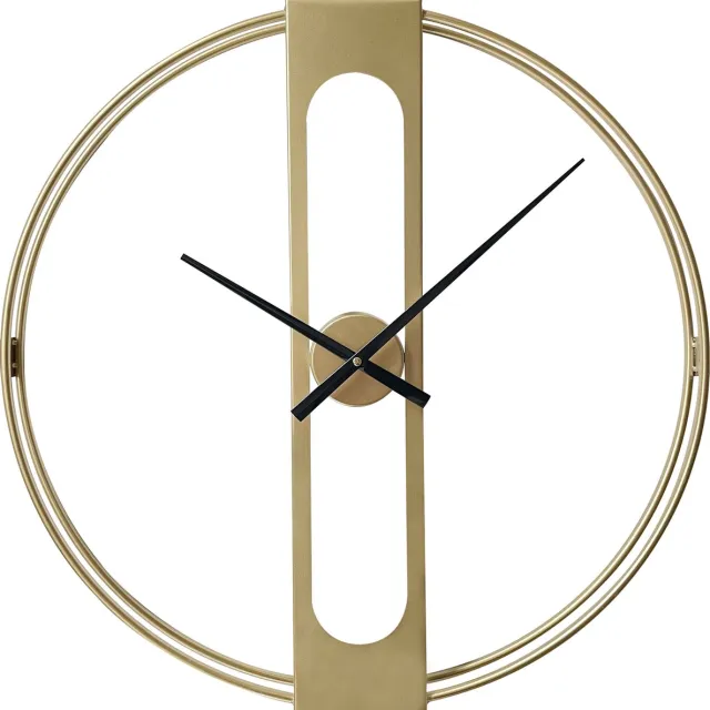 LW collection moderne gouden wandklok 60cm - Industriële muurklok goud Jayden - Minimalistische wandklok goudkleurig - Grote wandklok stil uurwerk
