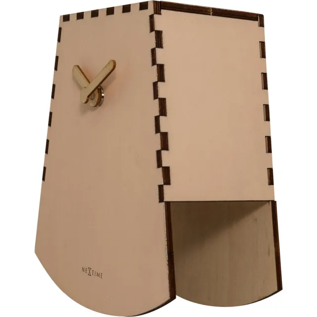 NeXtime Rocky – Tafelklok – 20 cm – Hout – Zalm – Bewegende klok