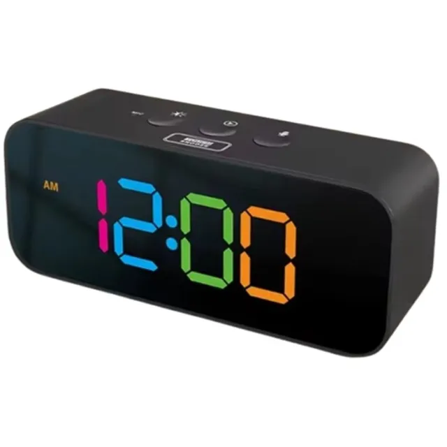 West Watches Digitale Wekker LED met Spiegel Display – Oplaadbare Wekker met Snooze en Dubbel Alarm – USB Oplader – Dimbare Klok – 12/24 Uur – Zwart
