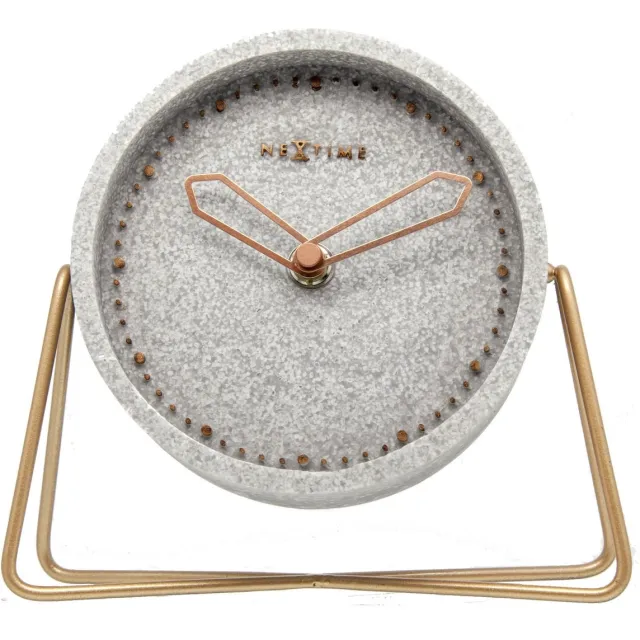 NeXtime Cross Table – Tafelklok – 17.5 × 15.5 × 5 cm – Polyresin – Grijs Grey