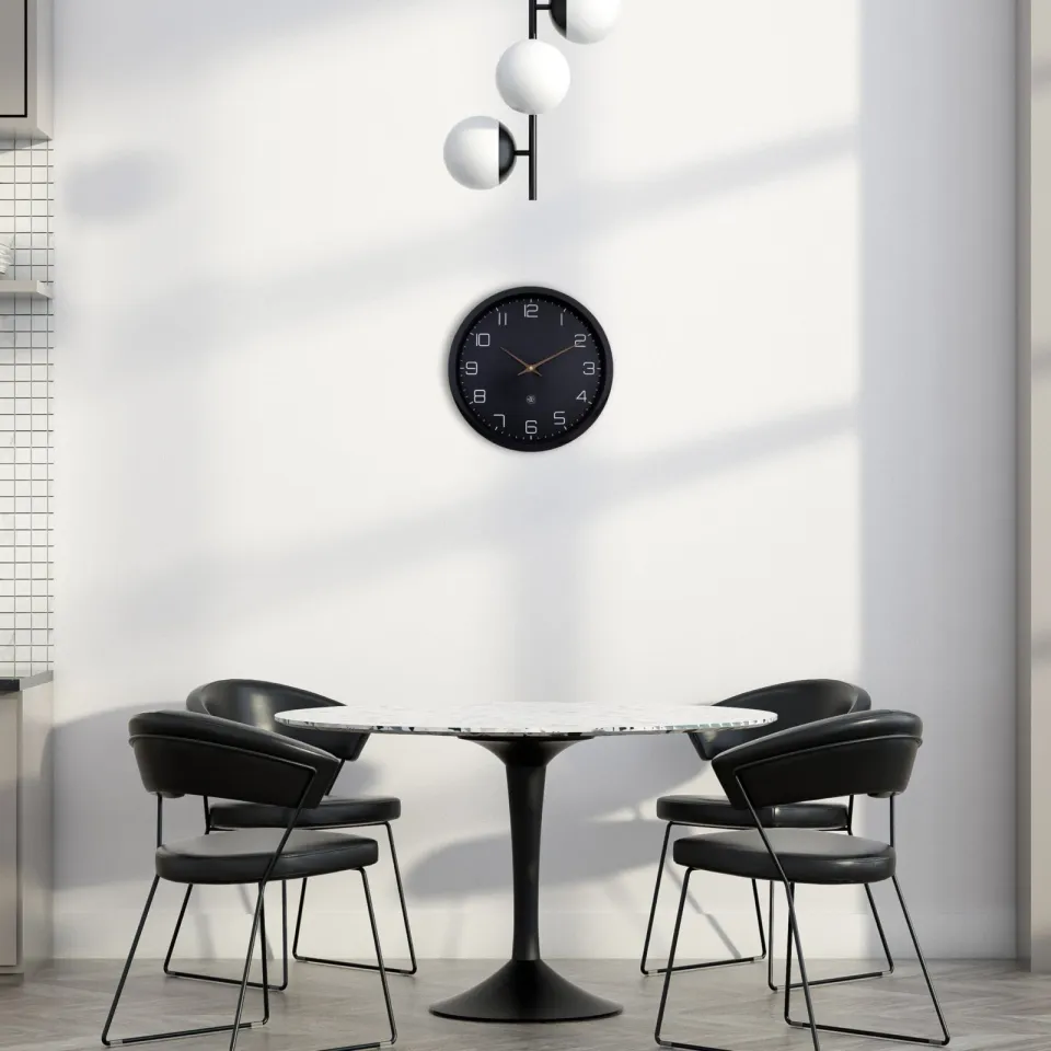 Nextime Wandklok 30cm-Stil-Papier & Bioplastic-nXt 'Eco' zwart, foto 3