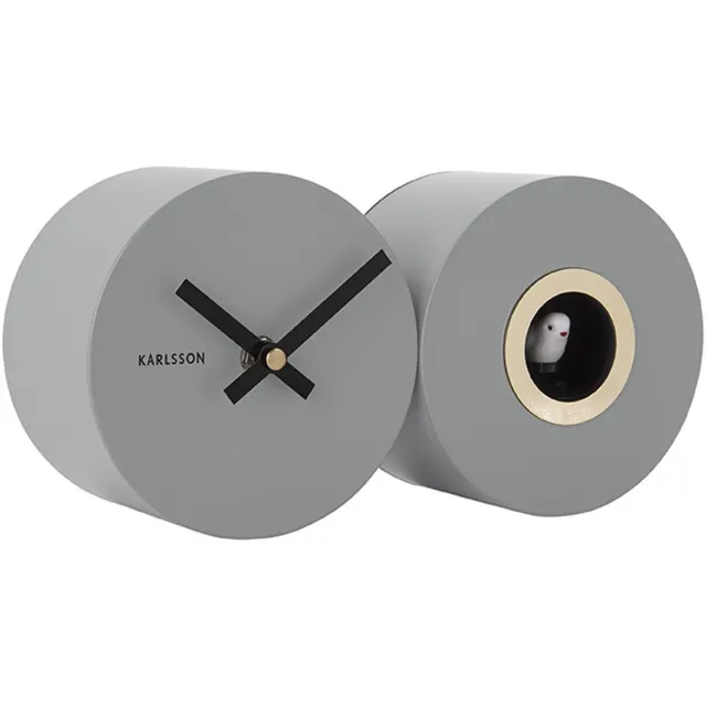 Karlsson Koekoeksklok Duo Cuckoo - Mat Muisgrijs - 26x13x7,2cm - Scandinavisch
