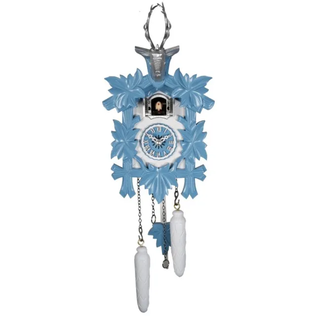 Engstler 522/5/27_Q - Koekoeksklok - Kwarts - Notenhout - 30 cm Blauw