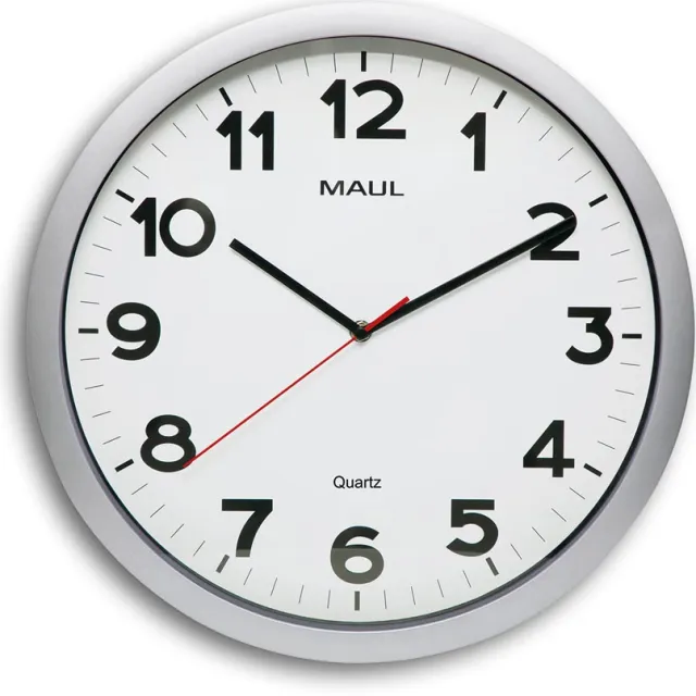 Maul MAULstep wandklok zilver wit
