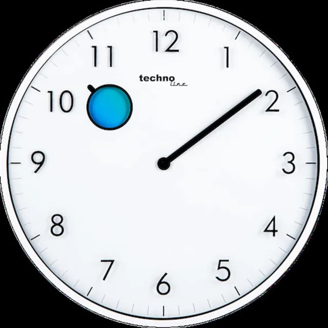 Technoline WT 7630 - Wandklok - Analoog - Rond - Quartz - Kunststof - Cijfers - Wit - Extra dun