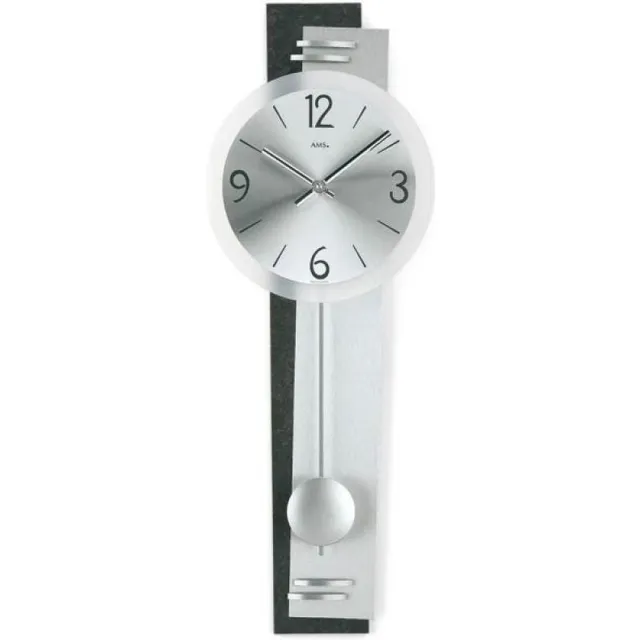 AMS 7255 - Klok - Chroom - 23x65 cm - Grijs