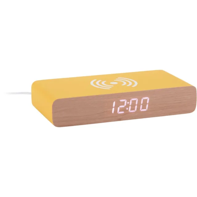 Karlsson Wekker Retro Flat Led - Heldergeel - 16.1x7.6x3cm - Scandinavisch - Wekker voor slaapkamer - Wekkers