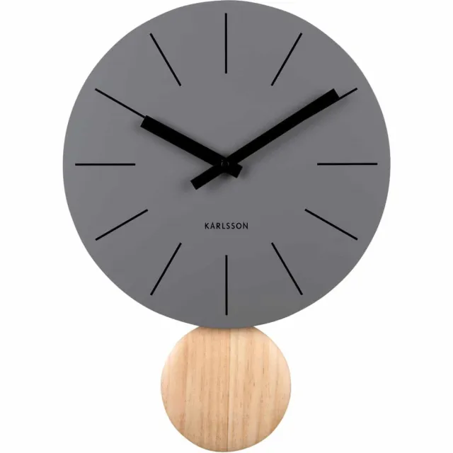 Karlsson Wandklok Arlo Pendulum - Grijs - Ø30cm - Wandklok Scandinavisch