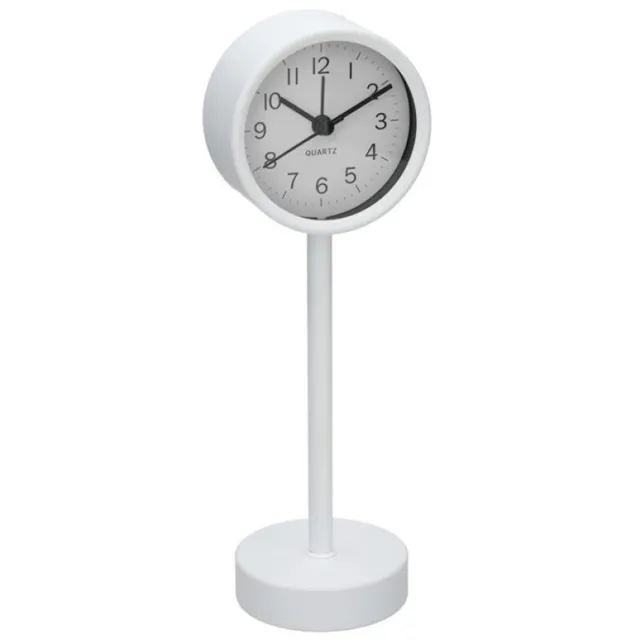 Gerimport Tafelklok - staand - metaal - wit - 22 cm- kinderkamer klokje