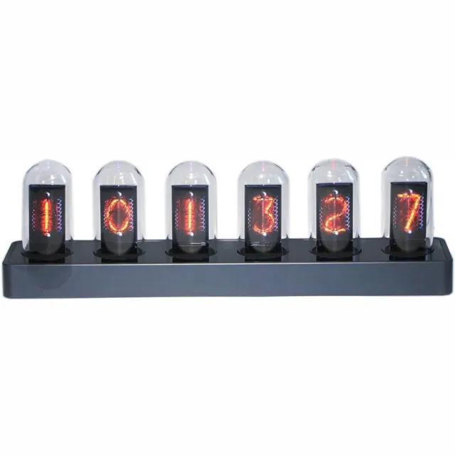 BOG Tube Clock Met Glow Tube - IPS Kleurenscherm - Digitale Klok Met WiFi - Analoge En Digitale Tijdweergave - Bureaudecoratie - Cadeau Voor Thuis Of Kantoor ZWART