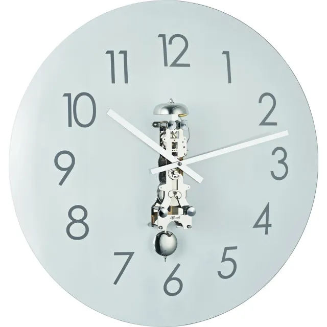 HERMLE Herme 30906-000791 wandklok met skelet uurwerk chroom glas