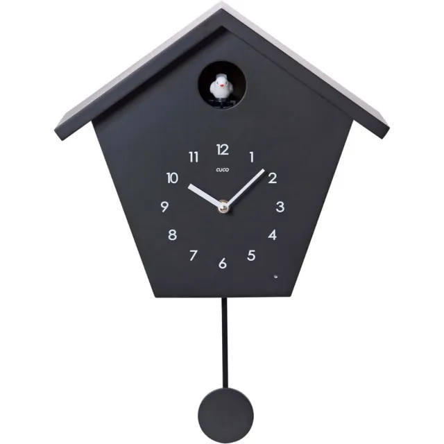 Thuys Koekoeksklok Modern – Wandklok Modern – Woonkamer Klok – 38 x 23 x 12cm – Zwart