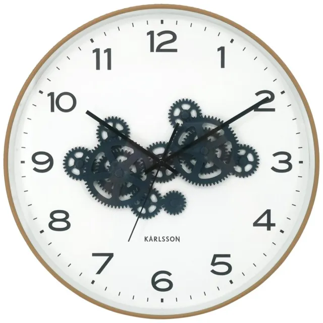 Karlsson Wandklok Open Gear - Geel - 40.8x40.8x40.8cm - Wandklok Modern