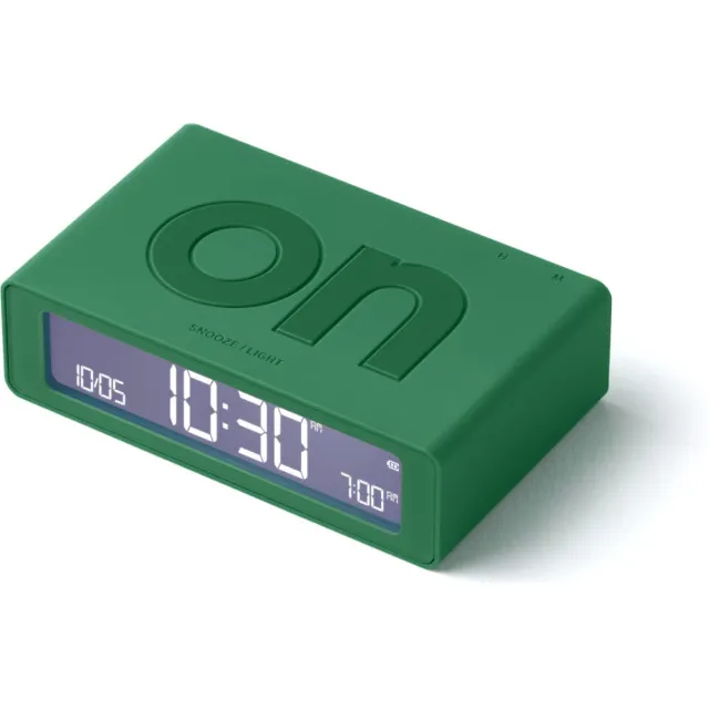 Lexon Flip Mini 8cmx2,3cmx4,9cm LR158 ON OFF Oplaadbare Wekker - Groen