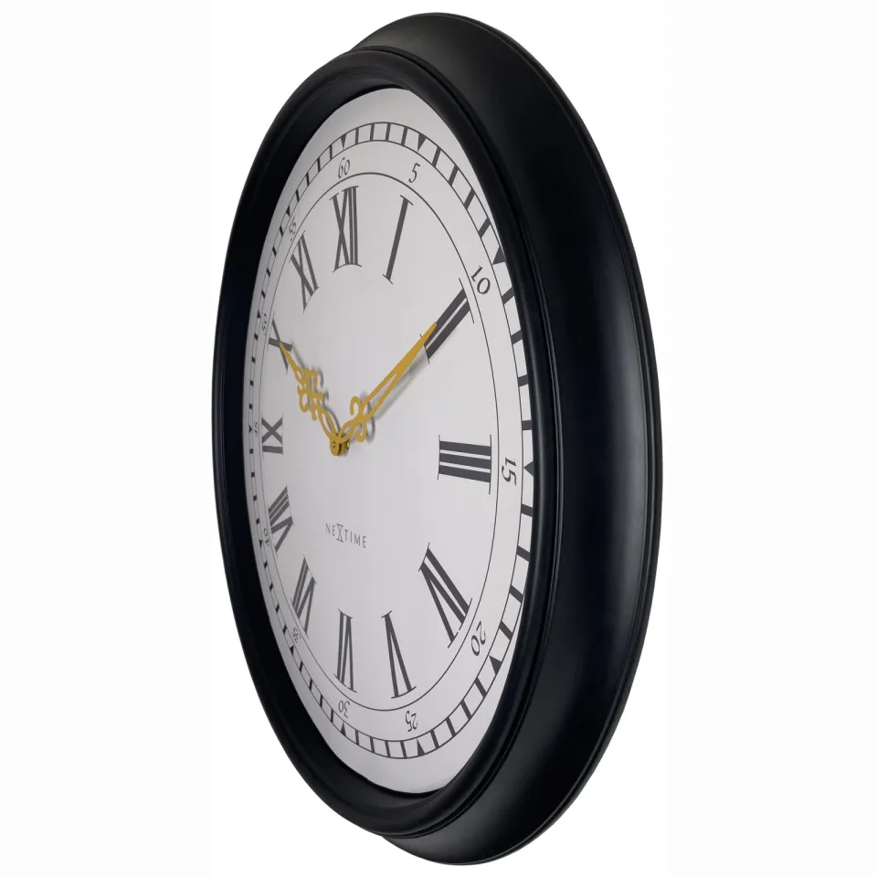 Wandklok 76 cm-Zwart/Grijs-Kunststof-NeXtime 'Chopin Large', foto 4