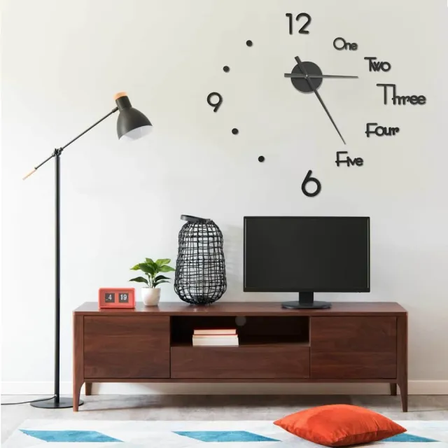 vidaXL 3D-wandklok modern XXL 100 cm zwart, foto 2