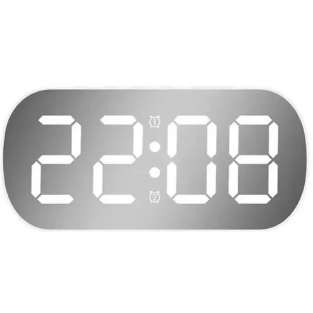 rimmo LED Digitale Elektronische Wekker met Helder Display en Alarmfunctie – Eenvoudige Desktop Tafelklok voor Slaapkamer, Woonkamer en Kantoor – Moderne Digitale Alarmklok als Interieur Decoratie en Praktische Tijdweergave-WIT
