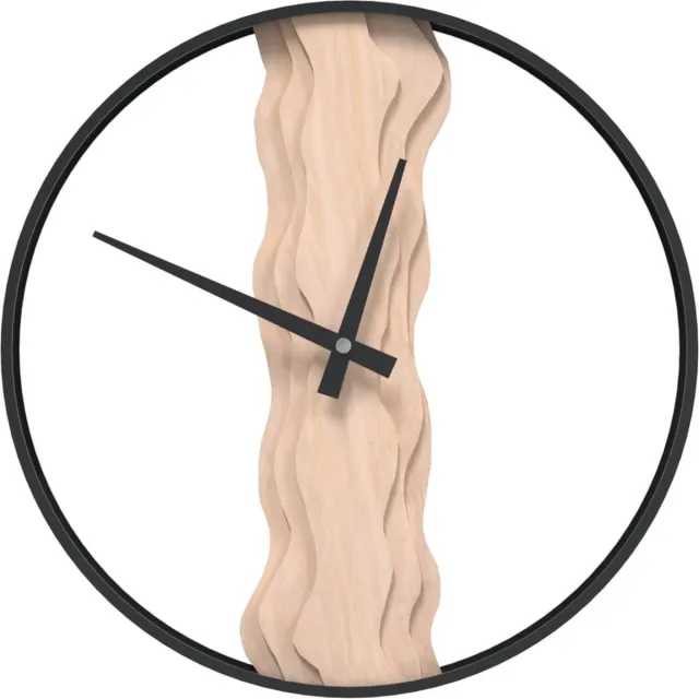 vidaXL Wandklok - Ø35 - cm - ijzer - en - eikenhout - bruin
