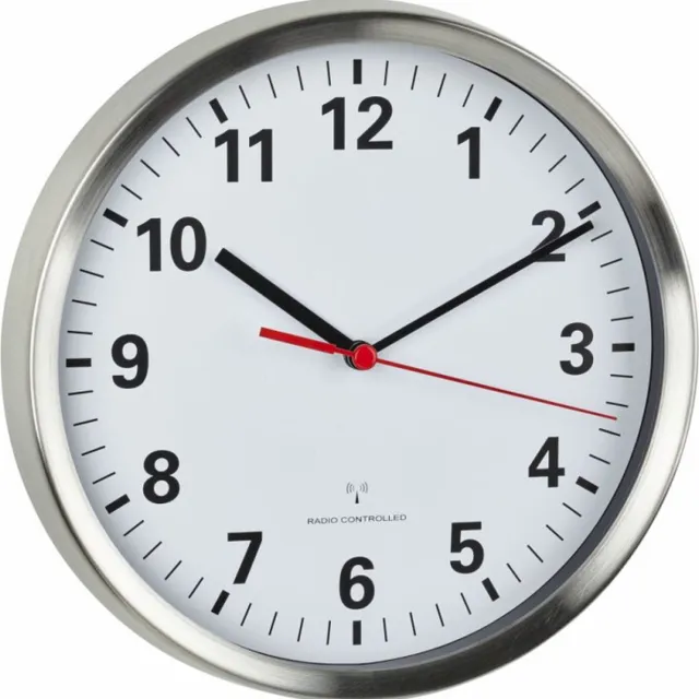 TFA Dostmann TFA Silent Brushed Aluminium 22 cm klok Zwart