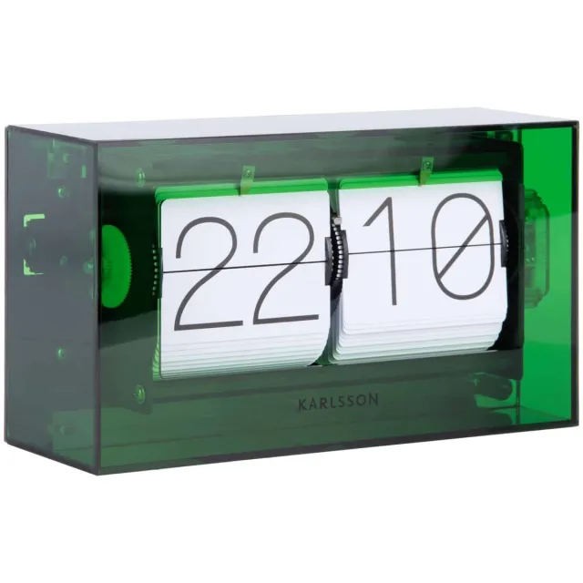 Karlsson Tafelklok Boxed Flip - Groen - 20.7x20.7x11.7cm - Modern