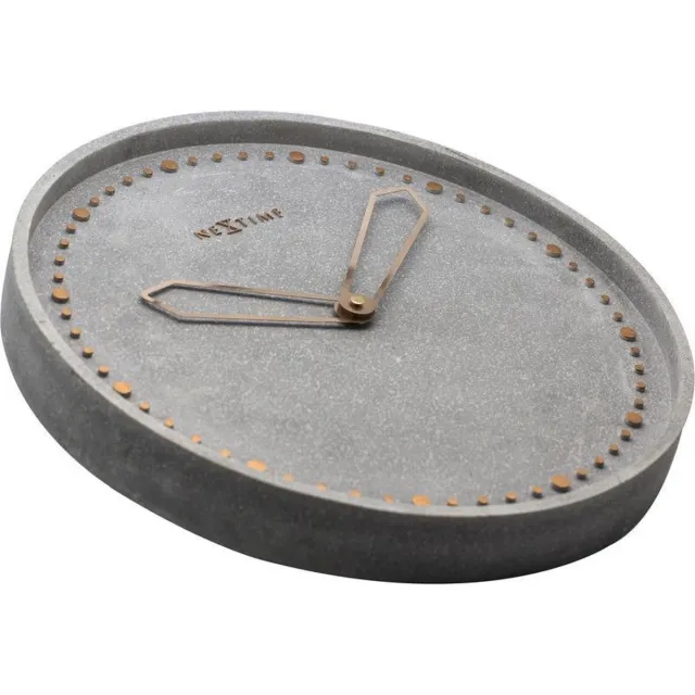 NeXtime NE-3197GS Wandklok Dia. 35 Cm, Polyresin, Grijs Goud