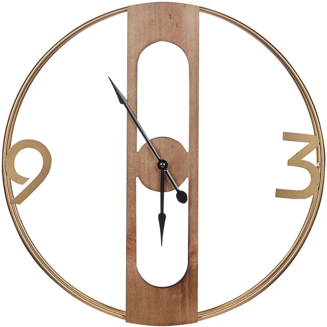 Beliani MULHOUSE - Wandklok - Lichte houtkleur - MDF Bruin