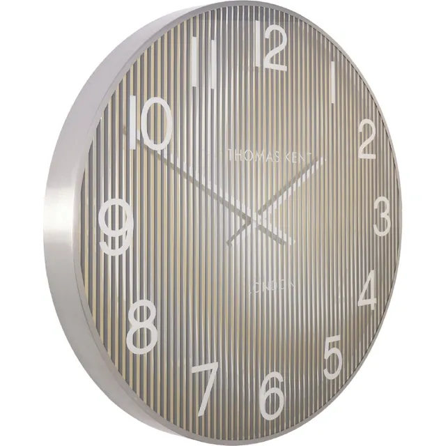 Thomas Kent Wandklok Linear 53 Cm Staal Zwart/zilver Zwart, zilver
