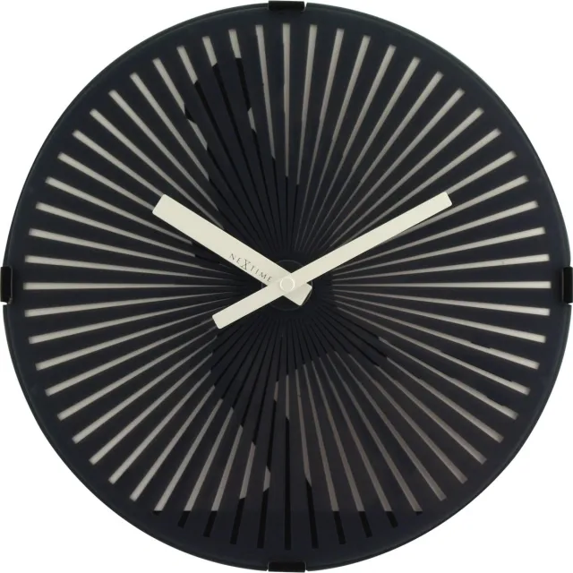 NeXtime Wandklok - 30 cm - Plastic- Bewegend- Zwart - 'Running Man'